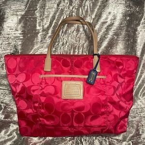 Coach pink tote